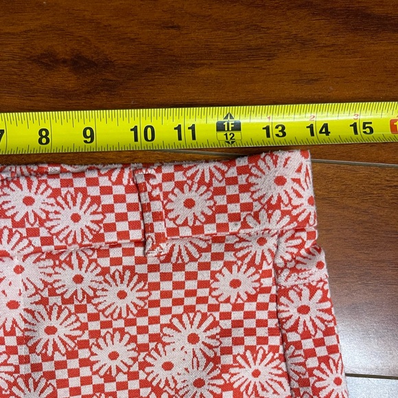 Zara Red and White Floral Stretch Flaired Pants | Size Medium - Picture 3 of 7